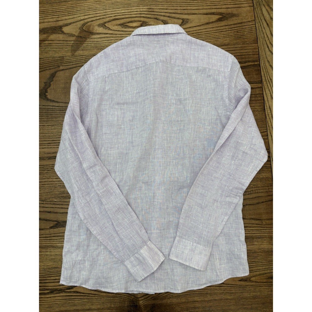 Faherty Brand Men's Medium Lavender Linen Laguna Long Sleeve Shirt - Picture 3 of 7